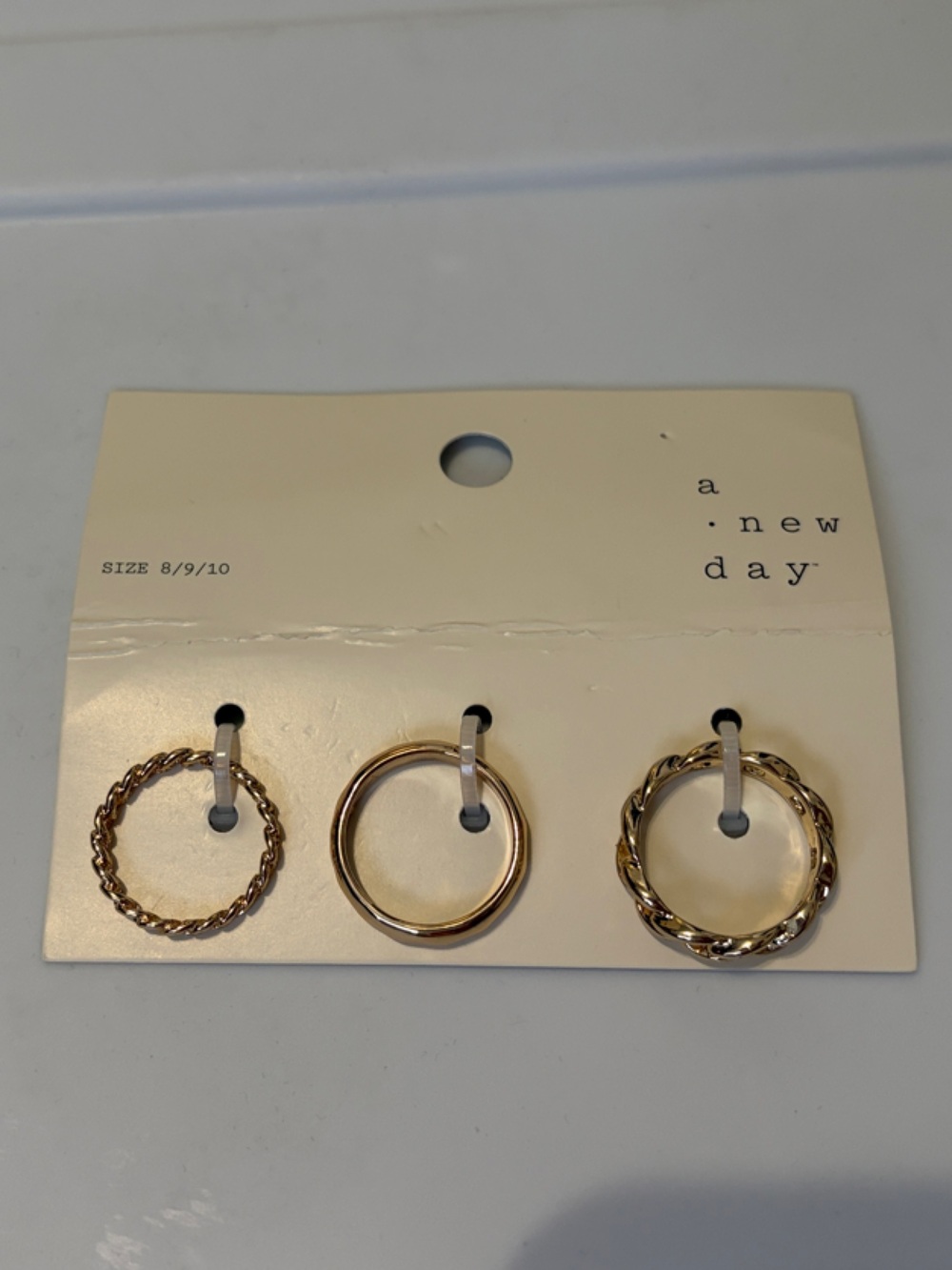 a new day Gold Tone ring set size 8/9/10 (Set of 3)
